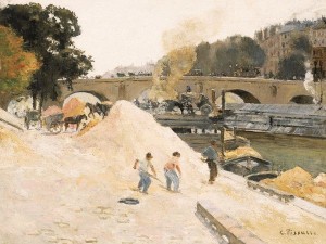 Camille Pissarro, "Au bord de la Seine a_ Paris"