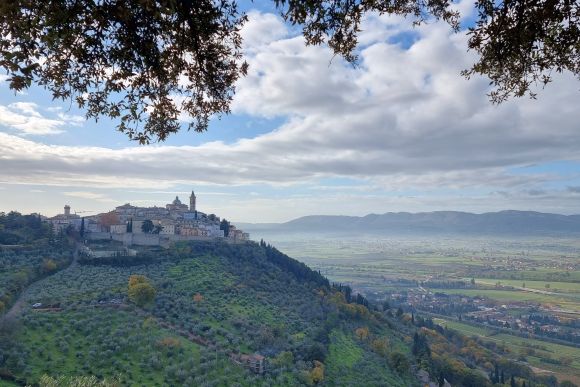 Umbrien: die Olivenbäume, die Paläste und eine Abtei